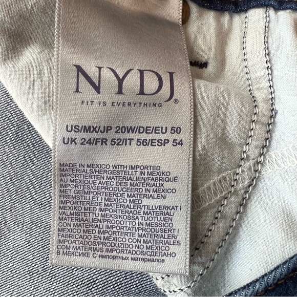NYDJ Women's Ami Skinny Jeans Plus Sz 20W Dark Wash Raw Hem High Rise - Picture 10 of 10